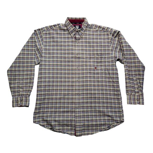 Wrangler 20X Men's Button Up Plaid Shirt Long Sleeve XL Collared Single Pocket - Picture 1 of 11